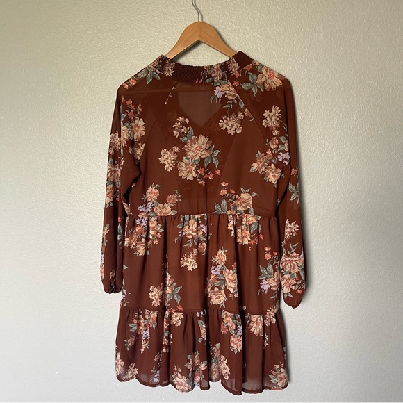 American Eagle Brown Floral Dress Size S - Picture 3 of 9